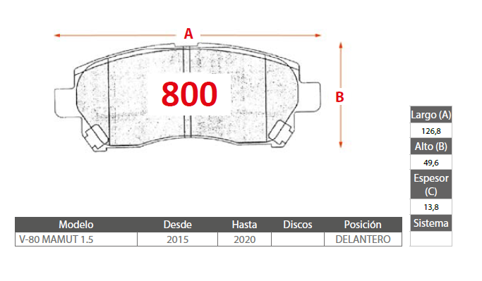 PASTILLAS FRENOS SUZUKI 800 DELANTERAS - Imagen 2